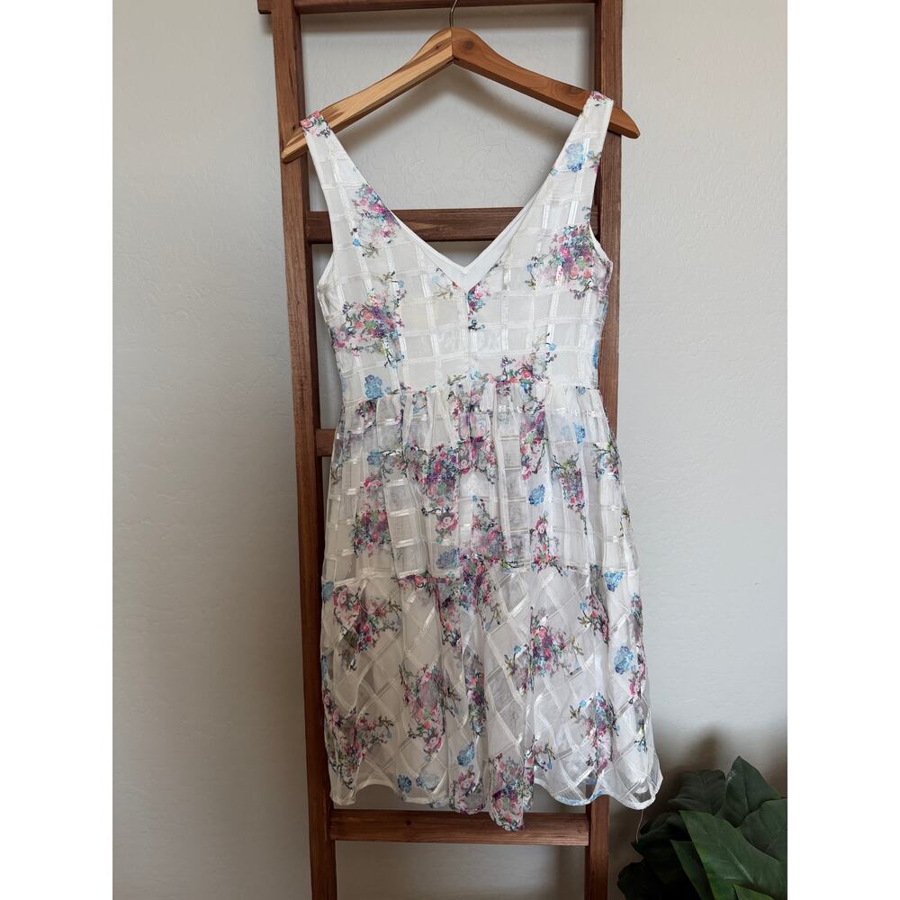 Anthropologie Maeve White Peony Garden Dress Ballet core Pastels Size 2 - Picture 5 of 7